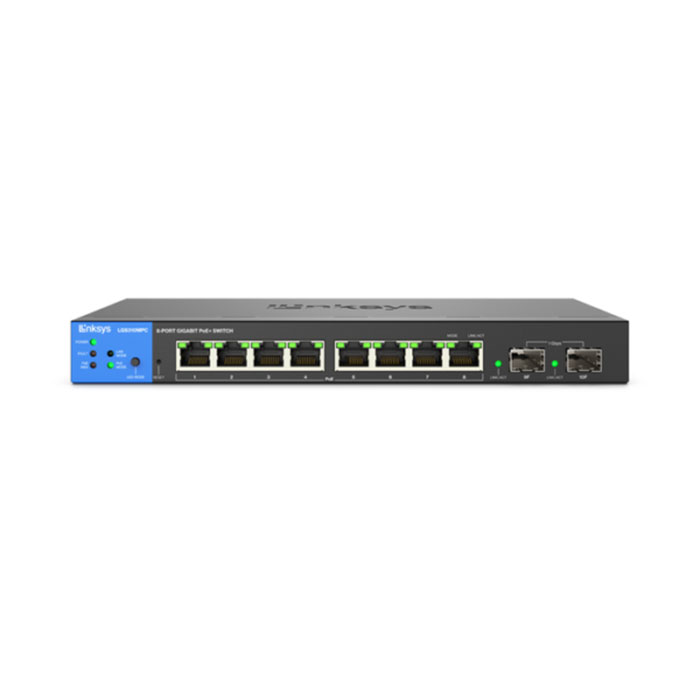 1-Linksys-Business-Switch-–-8-Port-8-Port-Managed-Gigabit-PoE+-Switch-with-2-1G-SFP-Uplinks-110W-TAA-Compliant-(LGS310MPC)